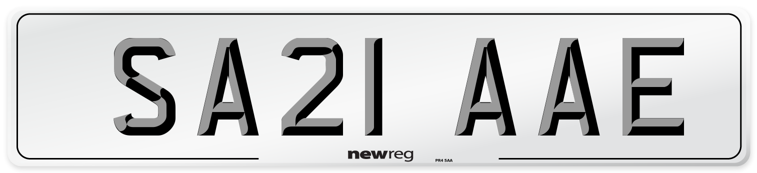 SA21 AAE Number Plate from New Reg